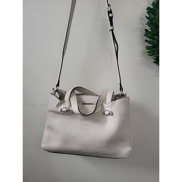 Zara Basics Collection Ivory Pebbled Leather‎ Purse Shoulder Bag - Picture 2 of 8
